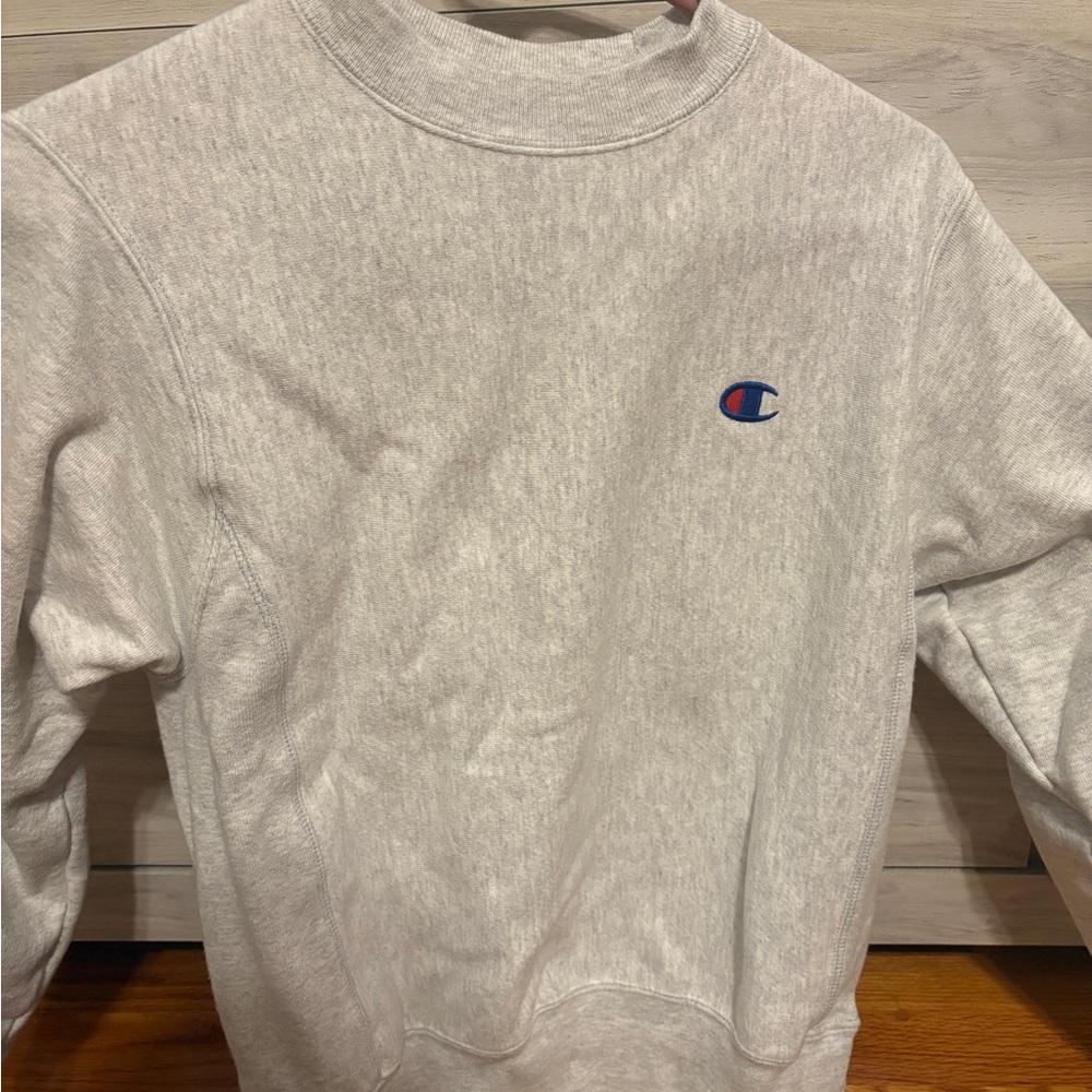 Champion Gray Crewneck Sweater with Classic Logo